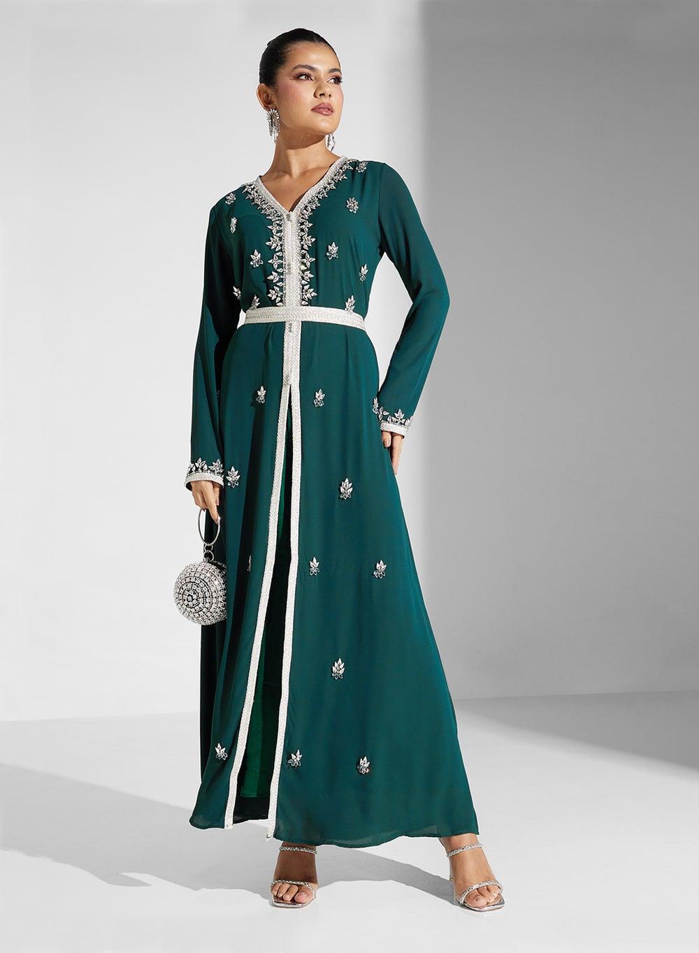 Crystal Lace Detail Luxury Kaftan - Image 1