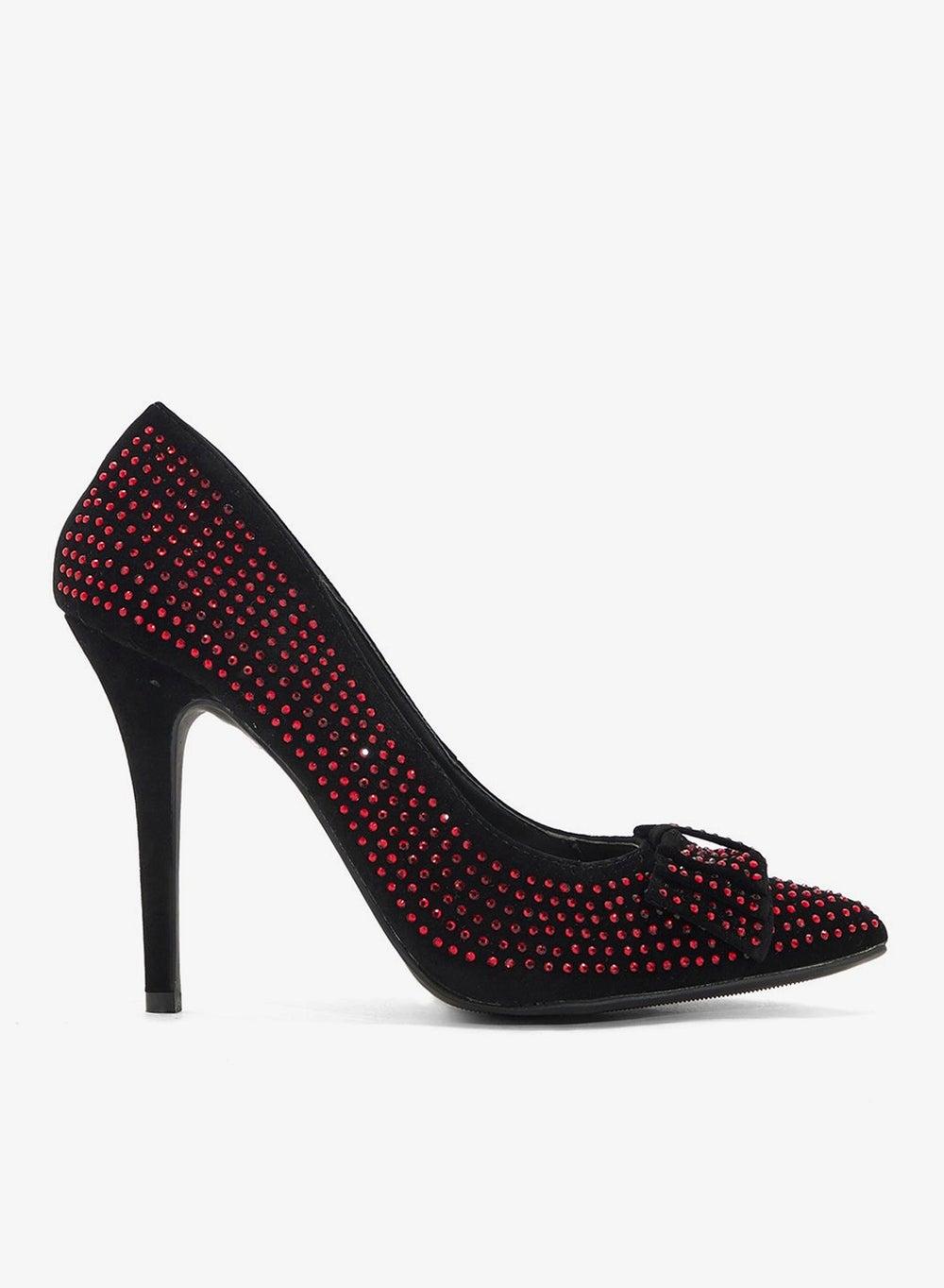 Studded Bow Accent Pump Heels - Image 1