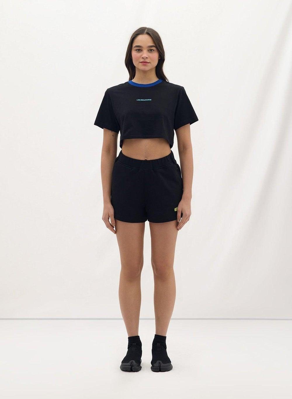 SHORT 006 Relaxed Cotton Black Shorts - Image 1