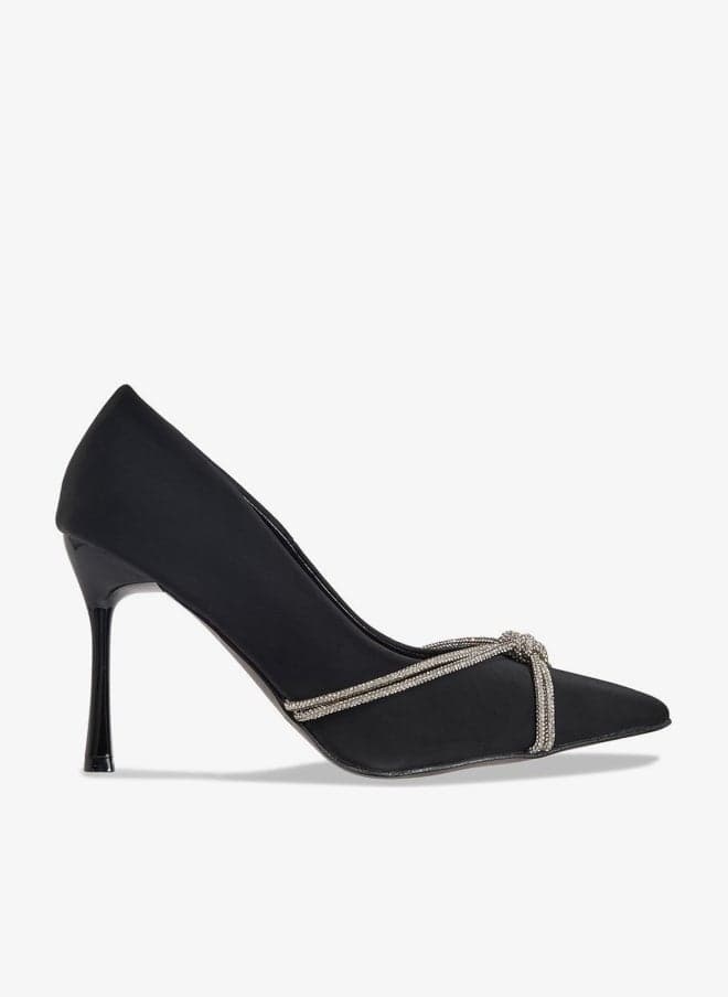 Diamante Heeled Pump with Crystal Embellished Elegance - Image 1