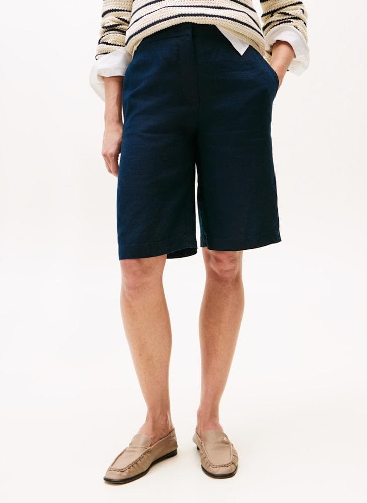 ESS Linen Blend Slim Tailored Shorts - Image 1