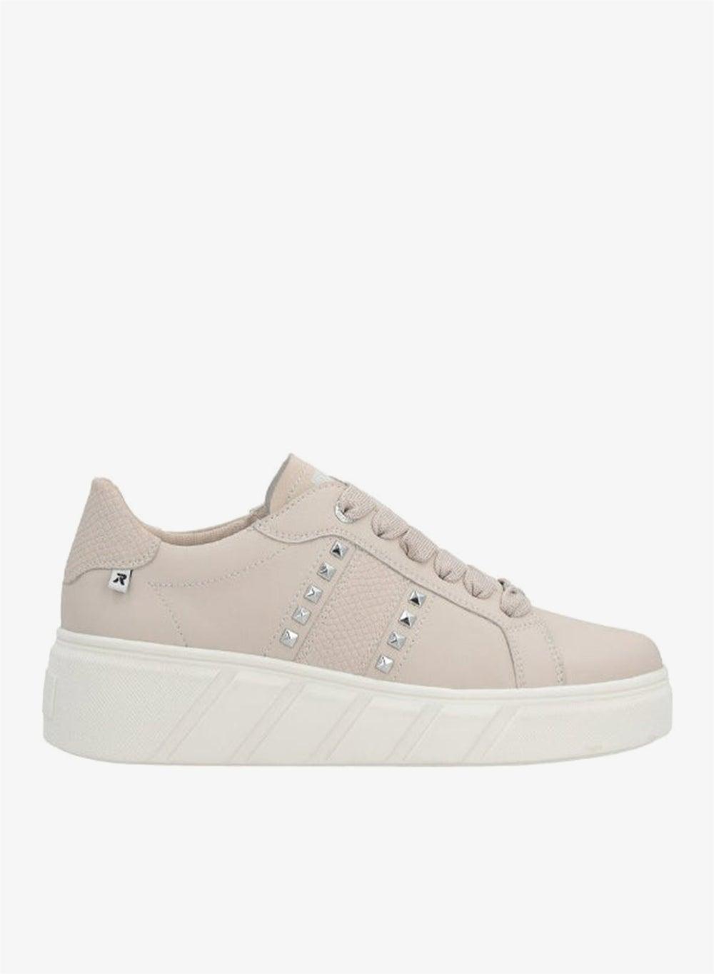 Rieker Evolution W0506-31 Pink Leather Wedge Sneakers - Image 1