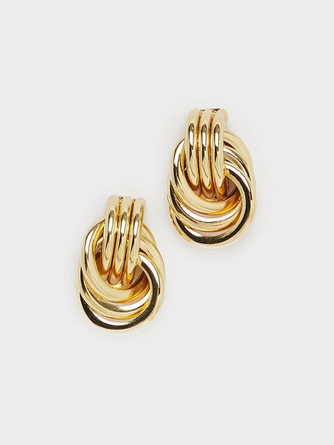 Styli Oval Swirl Stud Earrings – Modern Chic Accents - Image 1