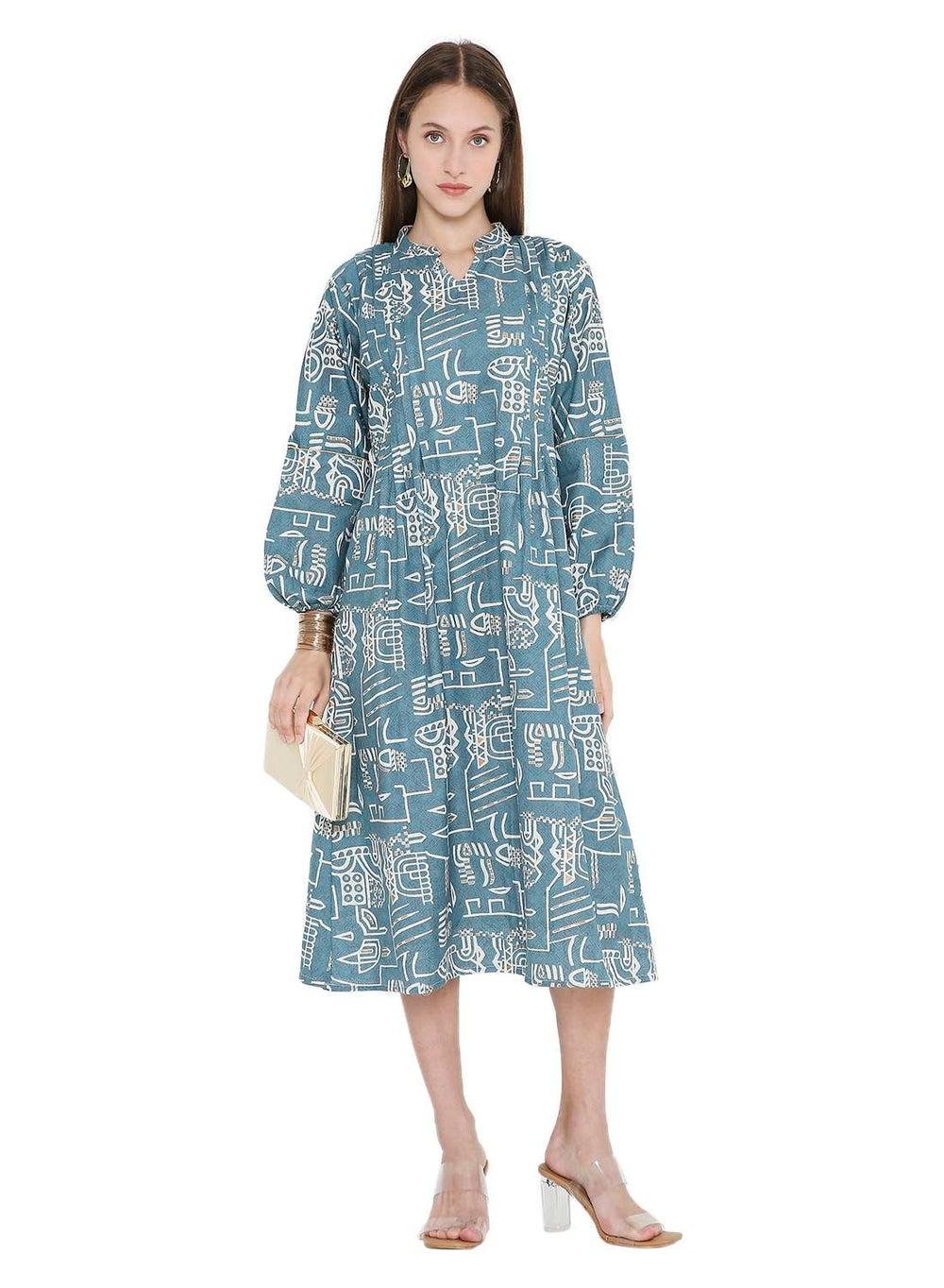 Unique Printed Short Farasha Jalabiya Dress - Image 1