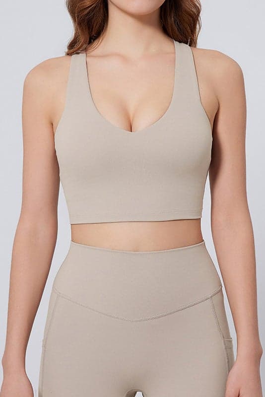 Active Aura Beige Sports Bra SVL Performance Fit - Image 1