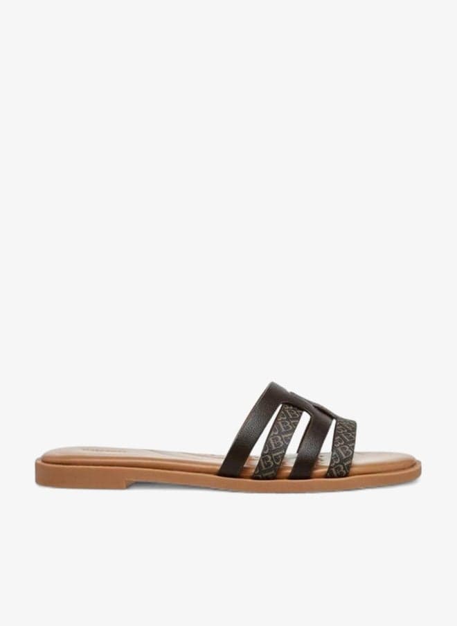 Monogram Print Slip-On Comfort Sandals - Image 1