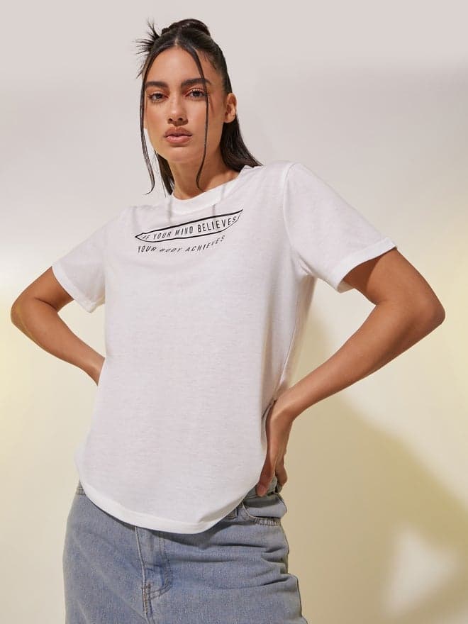 Take Two Slogan Print Classic Round Neck T-Shirt - Image 1