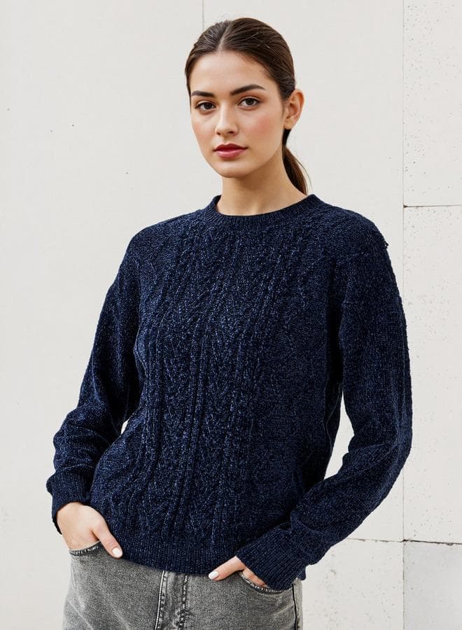 2Xtremz Textured Chenille Long Sleeve Sweater - Image 1