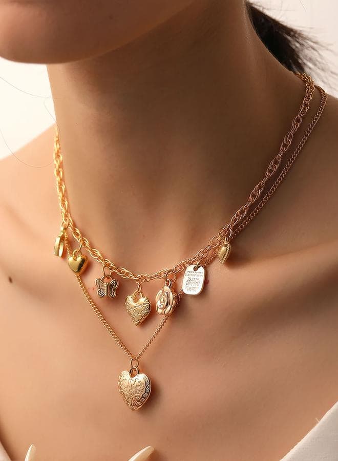 Styli Heart Drop Necklace Set of 2 - Image 1