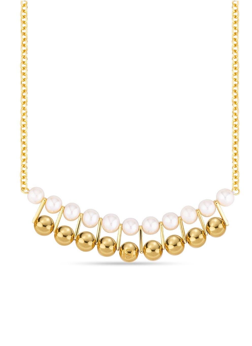 Celeste Gold Pearl & Beaded Necklace for Women - Image 1