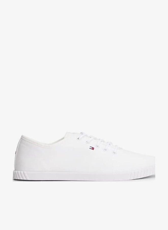 Classic Cotton Canvas Lace-Up Sneakers - Image 1