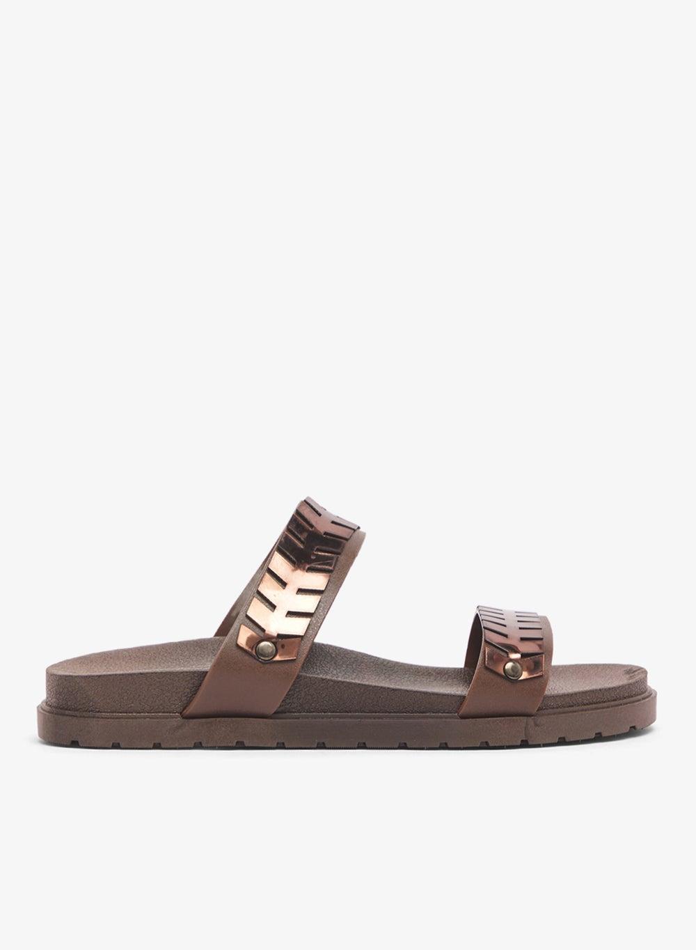 Embellished Strap Detail Flat Sandals - Image 1