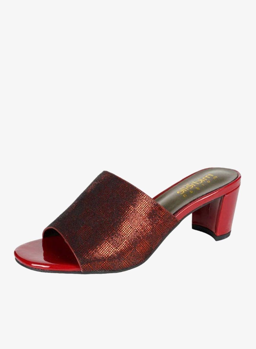 Michelle Morgan 092-2670 Red Block Heel Mules - Image 1