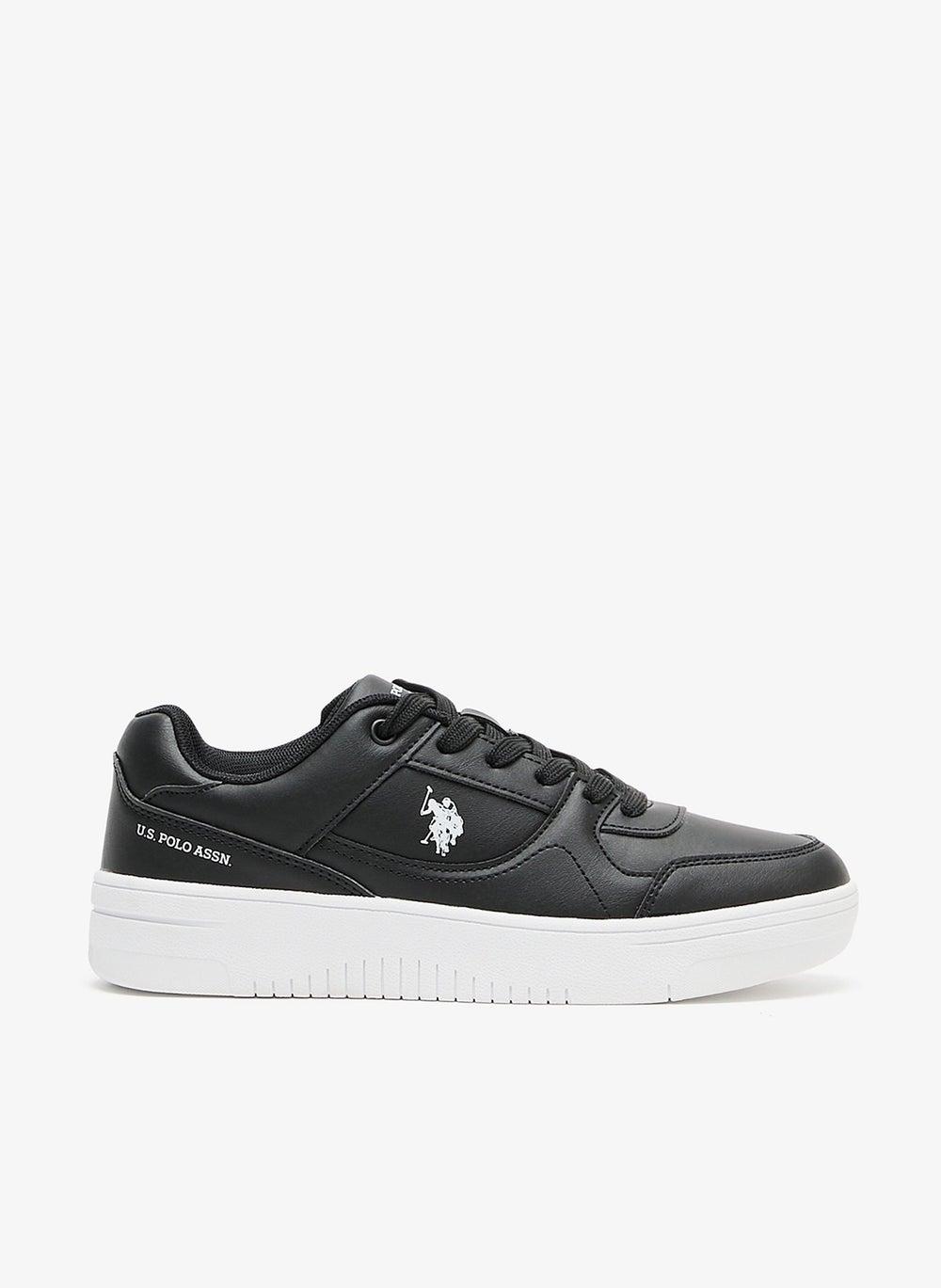 U.S. Polo Assn. Black Low-Top Sneakers White Sole - Image 1