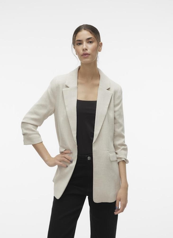 Melange Single-Breasted Casual Blazer - Image 1