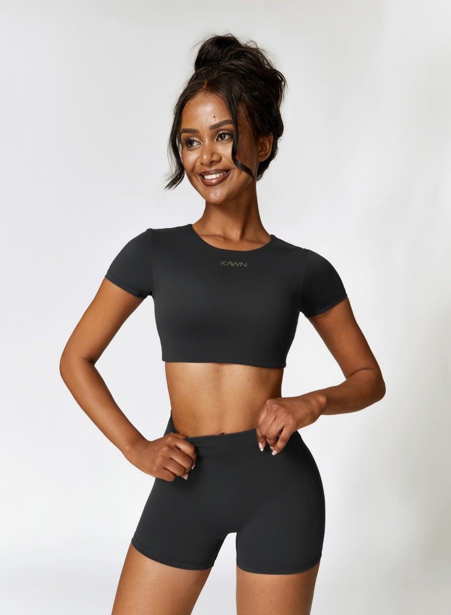KAWN Yoga Crop Top with Built-In Bra Support - Image 1