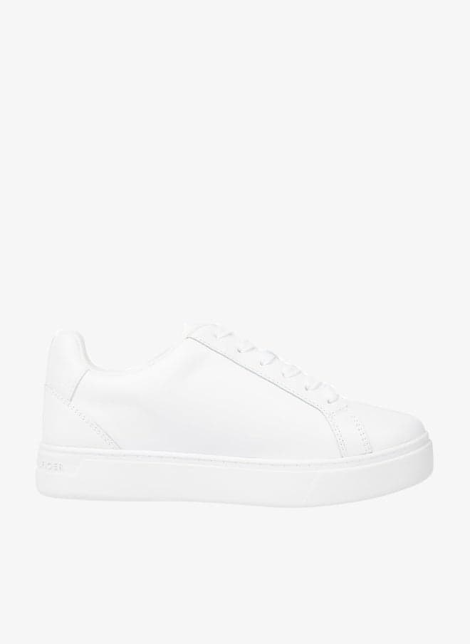 Enamel Flag Leather Court Sneakers – Signature Low-Top - Image 1