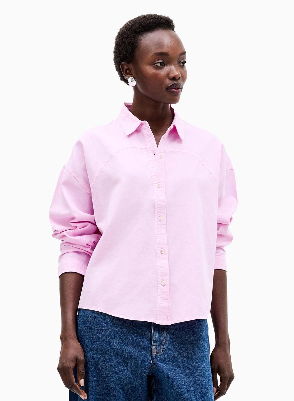 Dana Pink Denim Seamed Shirt - Image 1