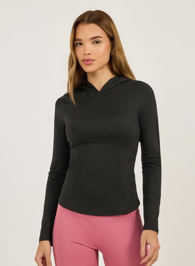 Essential Hooded Thumbhole Long Sleeve Top - Image 1