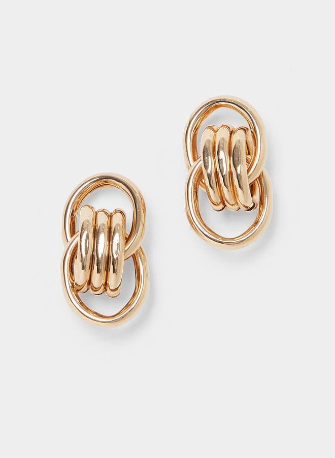 Styli Gold Link Dangle Earrings – Modern Luxe Drop - Image 1