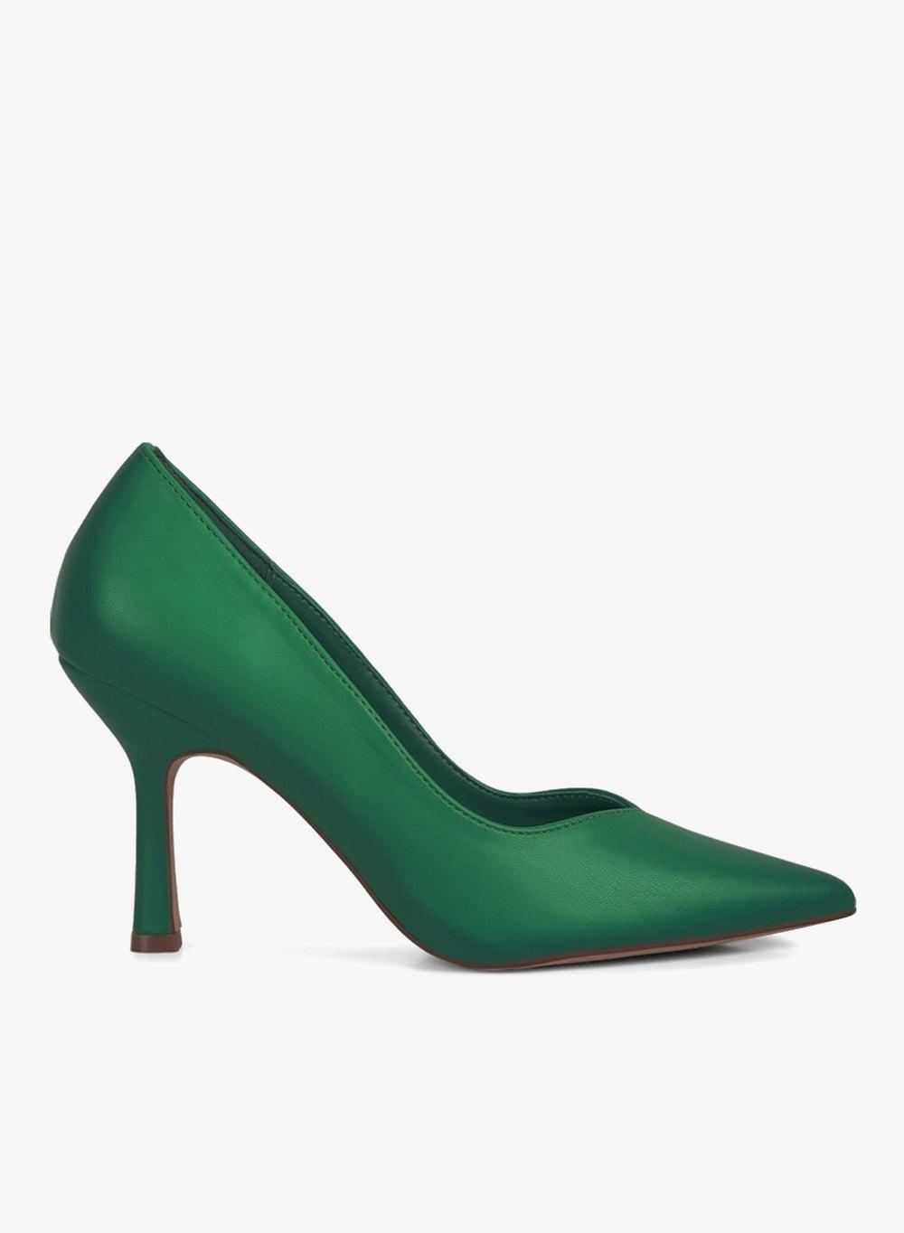 Green Point Toe Stiletto Pumps - Image 1