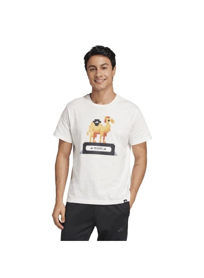 adidas Camel Pixel Graphic Unisex Cotton T-Shirt - Image 1