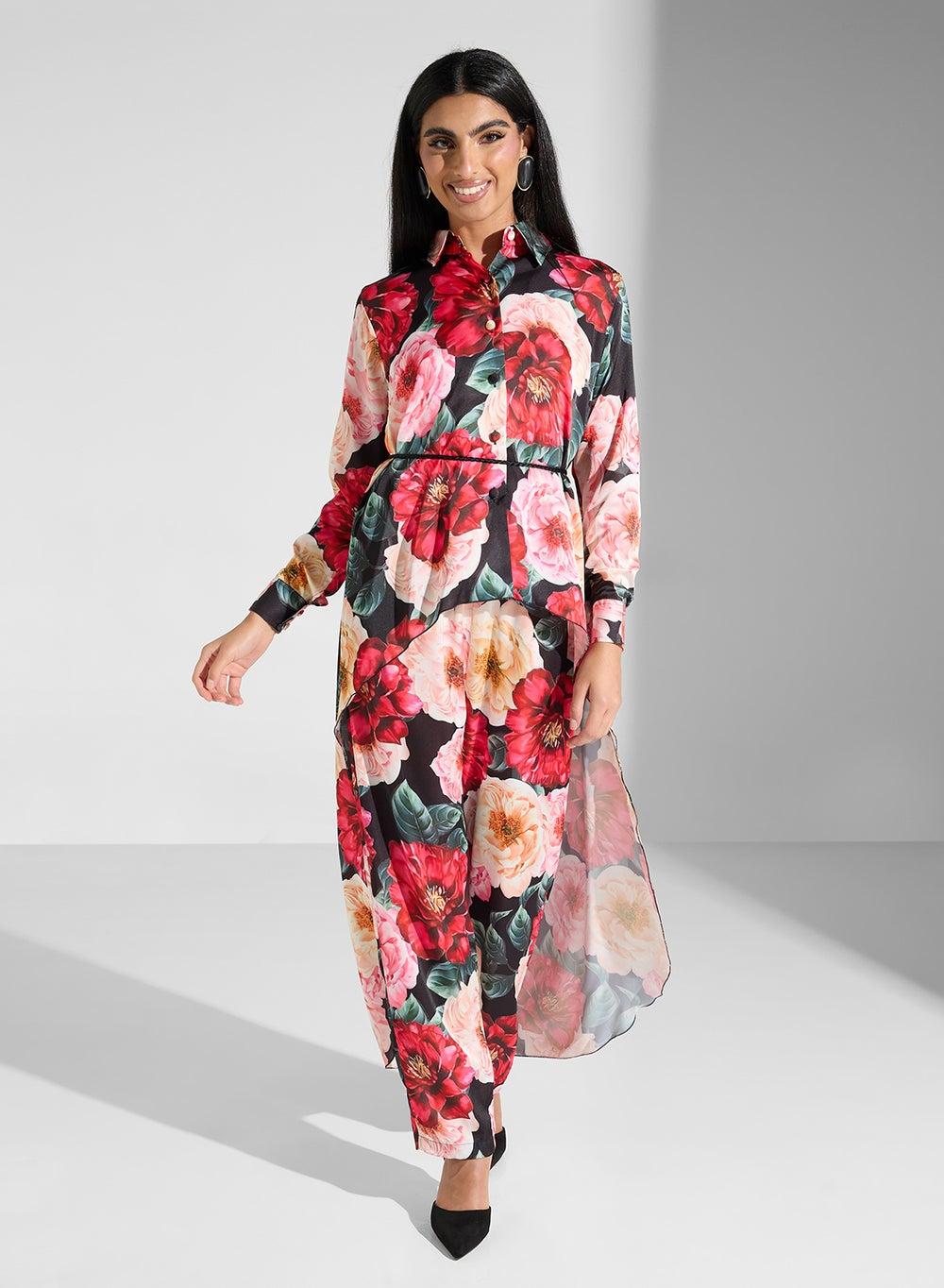Elegant Viscose Long Sleeve Pant & Top Set - Image 1