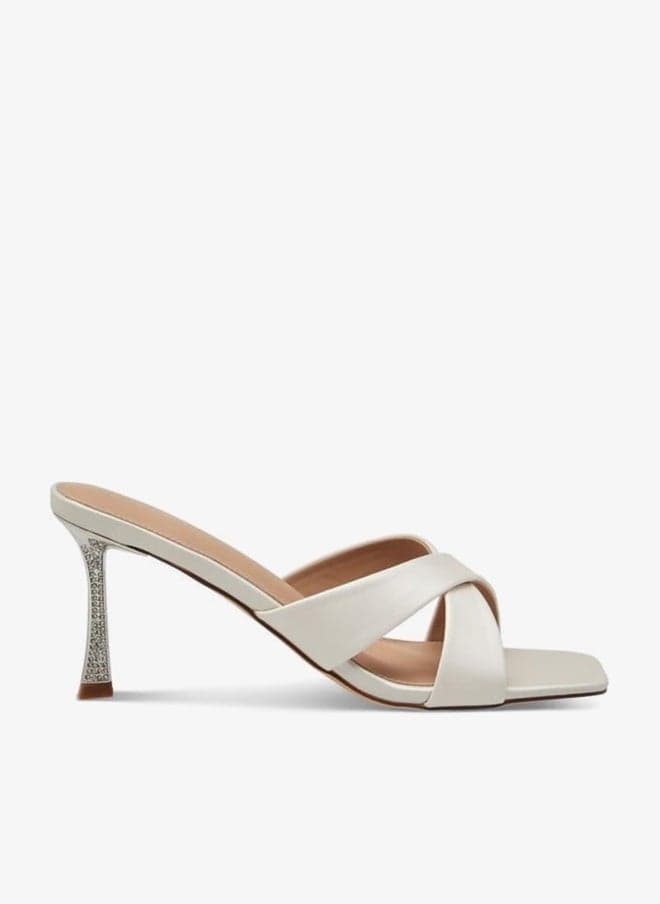 Textured Cross Strap Stiletto Sandals – Ramadan Edit - Image 1