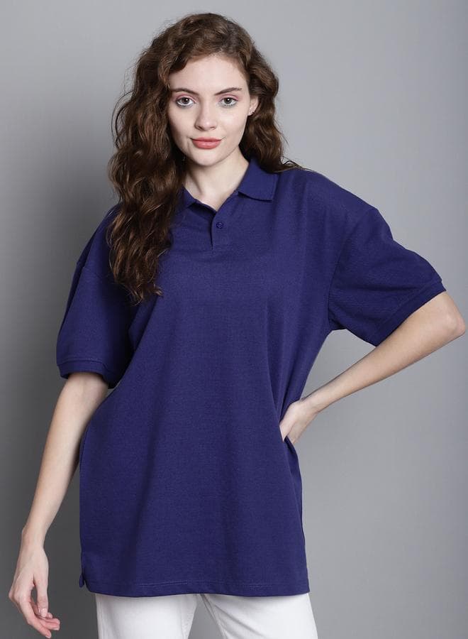 Navy Blue Classic Short Sleeve Polo T-Shirt - Image 1