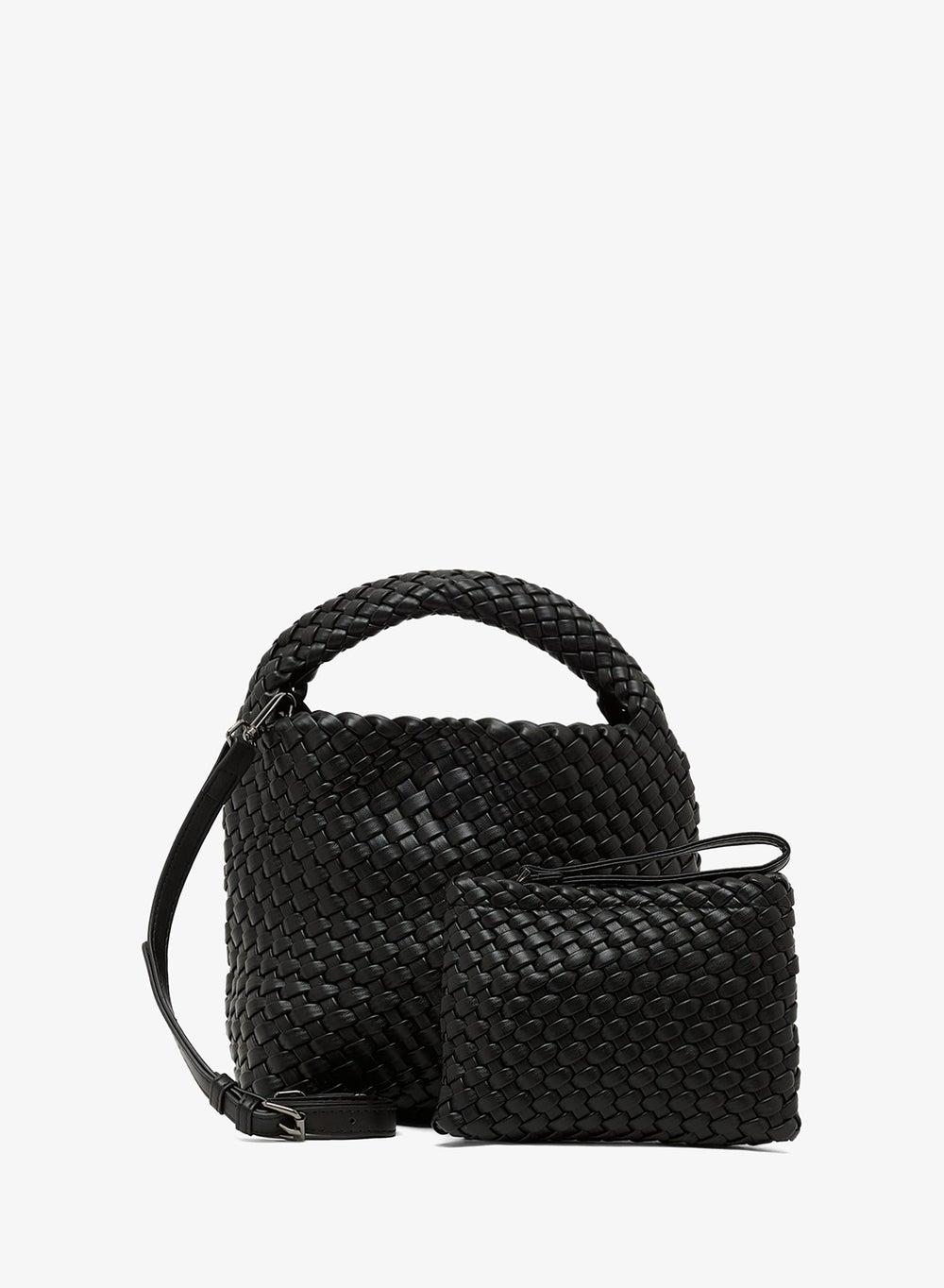 Woven Texture Tote Bag with Removable Pouch Insert - Image 1