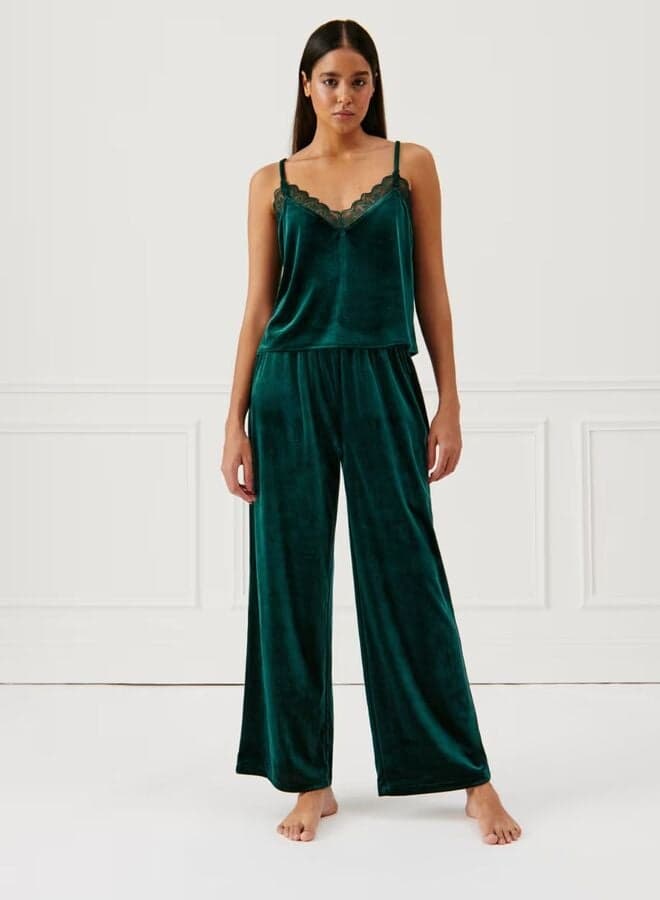 Luxe Wide Velvet Trousers for Effortless Elegance - Image 1