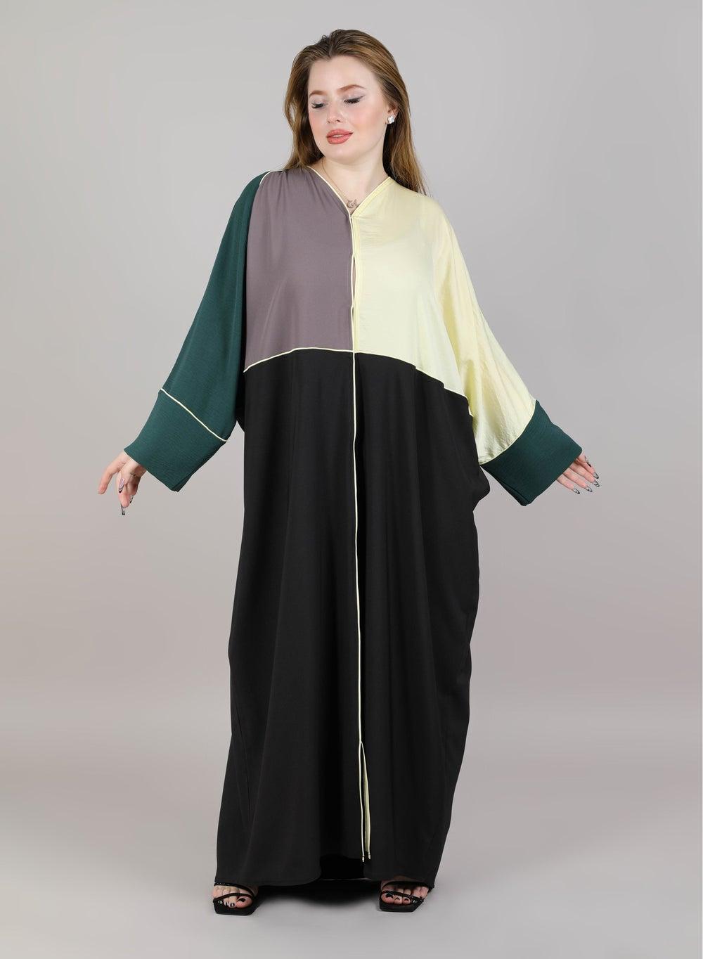 Msquare Hair Maqsood Color Block Abaya Elegance - Image 1