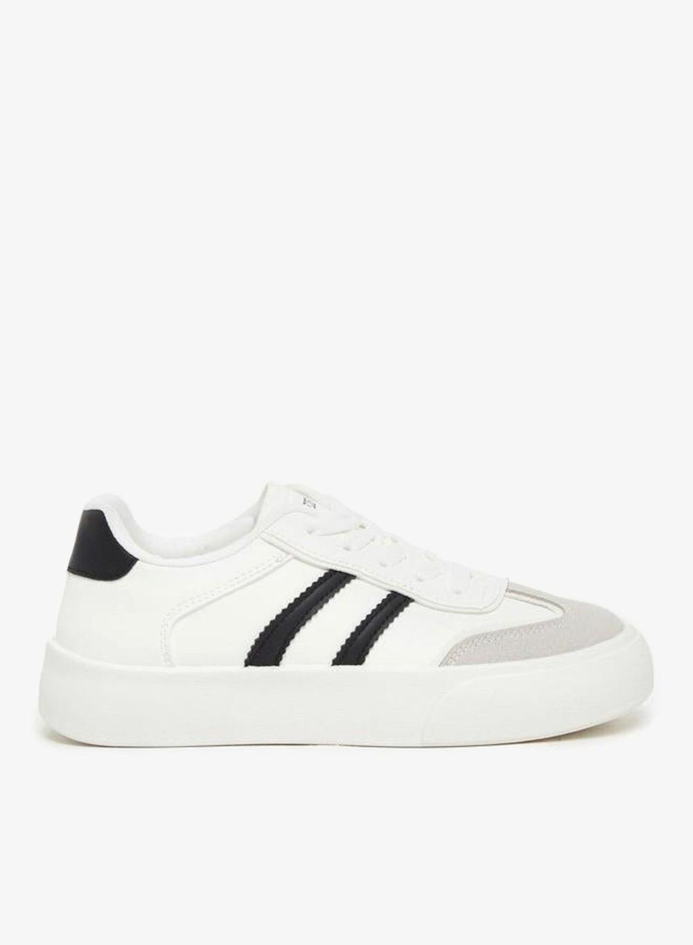 Striped Lace-Up Low-Top Sneakers for Women - Image 1