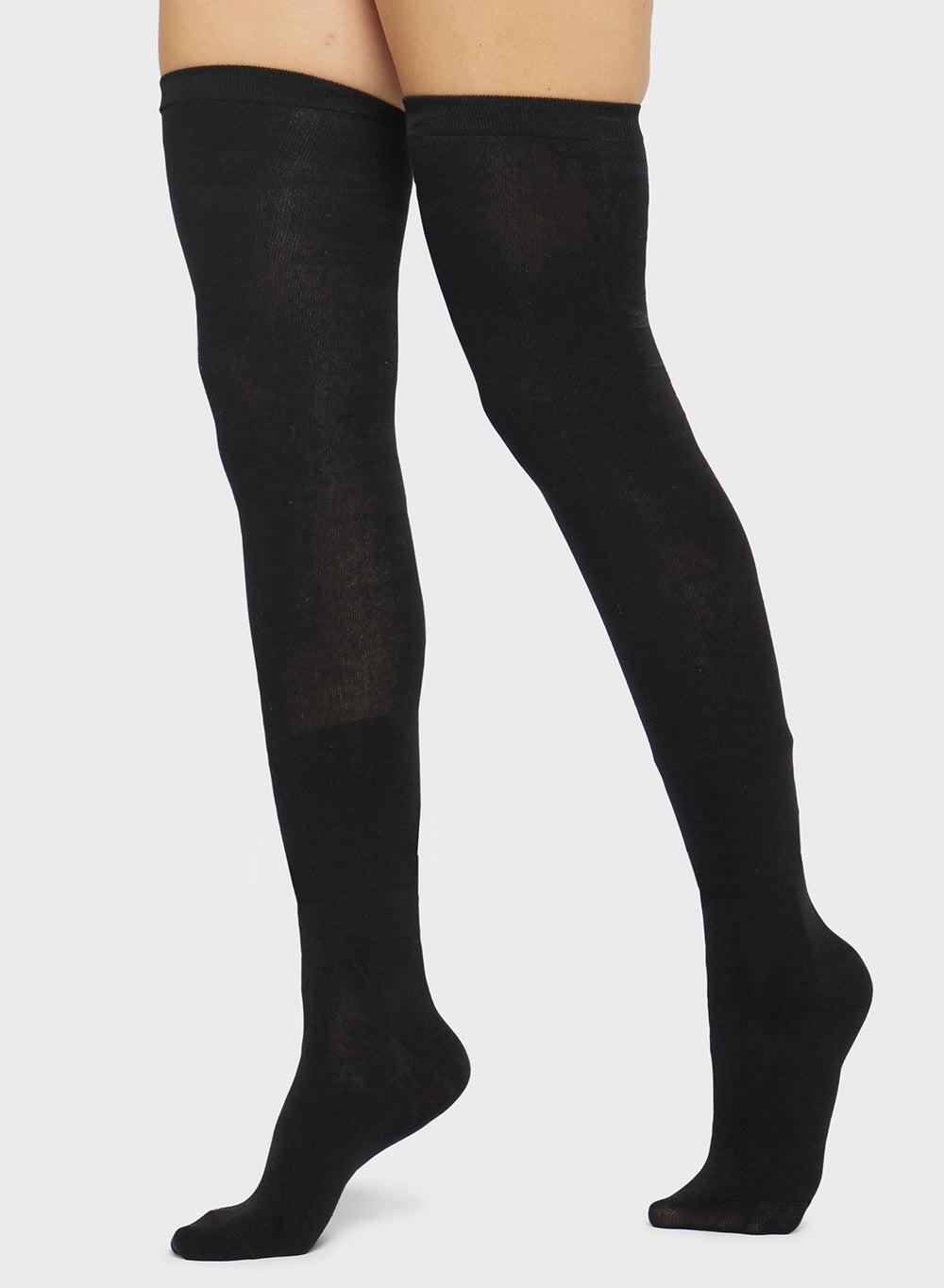 Elegant Thigh High Solid Socks for Women - Image 1