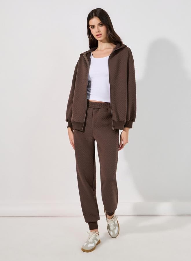 Quilted Knit Hooded Jacket & Jogger Set - Image 1