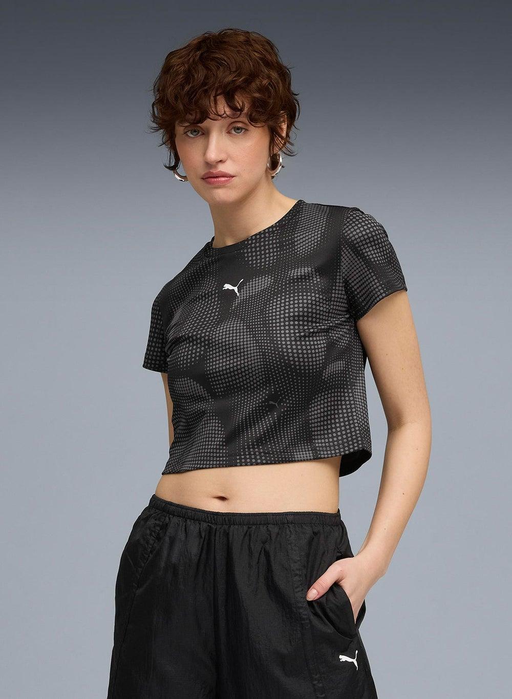 DARE TO Oversized Ruched Cropped T-Shirt - Image 1