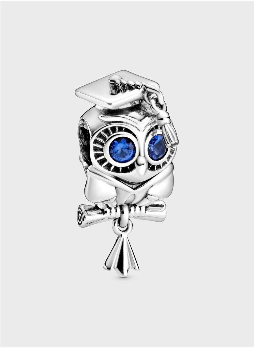 Wise Owl Graduation Charm in Sterling Silver - Image 1