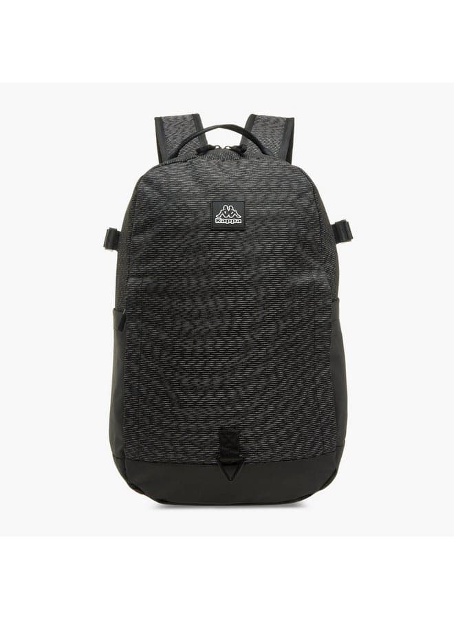Unisex Logo Appliqué School Backpack 15x31x47 cm - Image 1