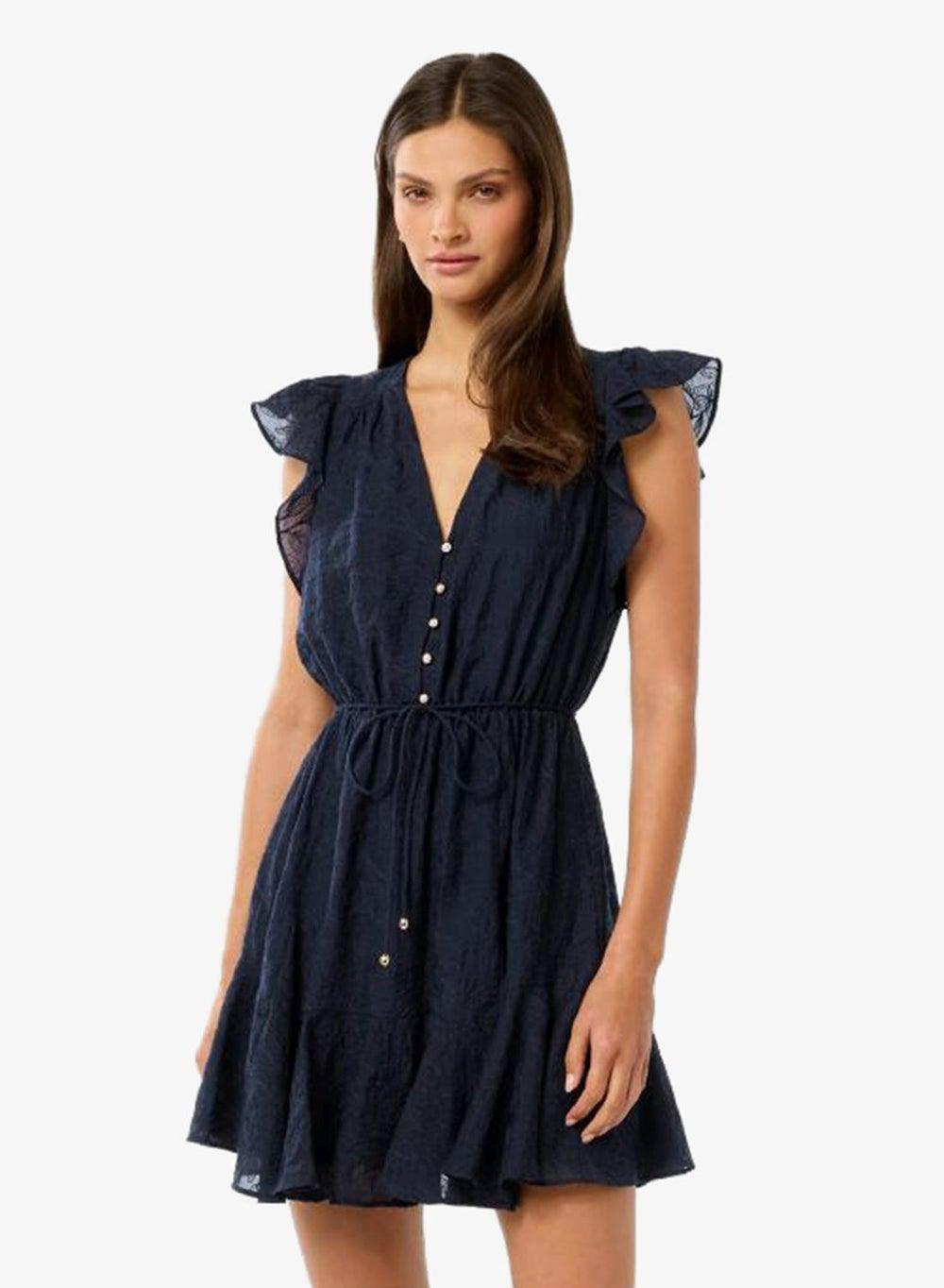 Maxine Tie Waist Flutter Sleeve Mini Dress - Image 1