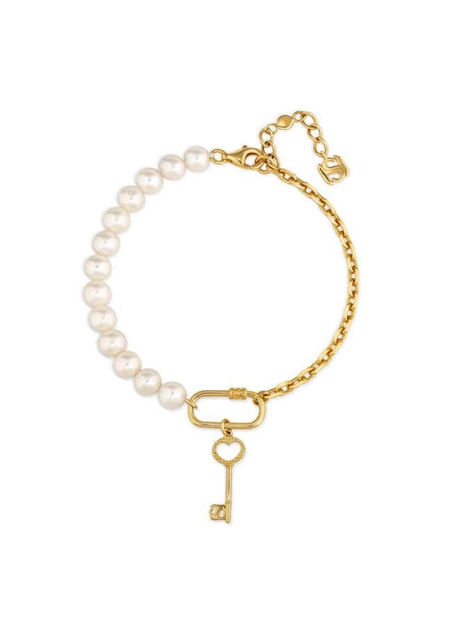 Pont Des Arts Gold-Plated Pearl Contrast Bracelet - Image 1