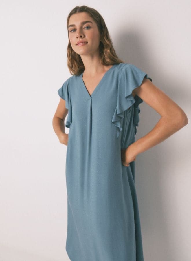 Green Floral Loose Midi Nightgown - Image 1