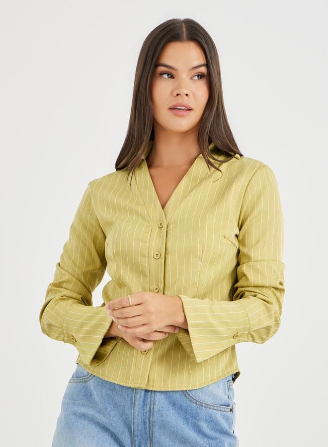 Striped Regular Fit Buttoned Shirt - Image 1