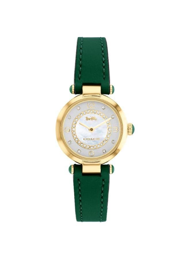 Cary Quartz Watch 26mm Green Leather Gold-Tone - Image 1