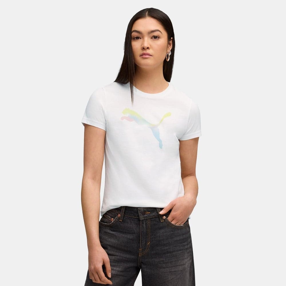 Women's Gradient Logo Cotton T-Shirt by PUMA - Image 1
