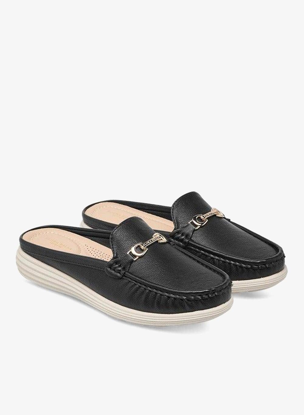 Refined Metal Accent Slip-On Mules - Image 1