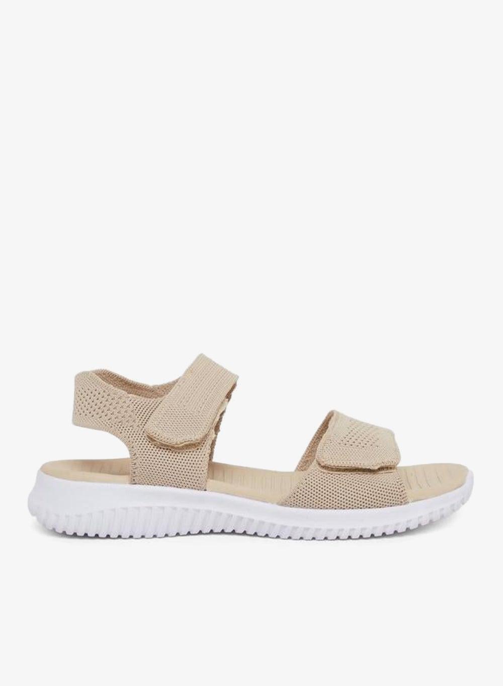 Elegant Mesh Flat Sandals with Secure Hook Closure - Image 1