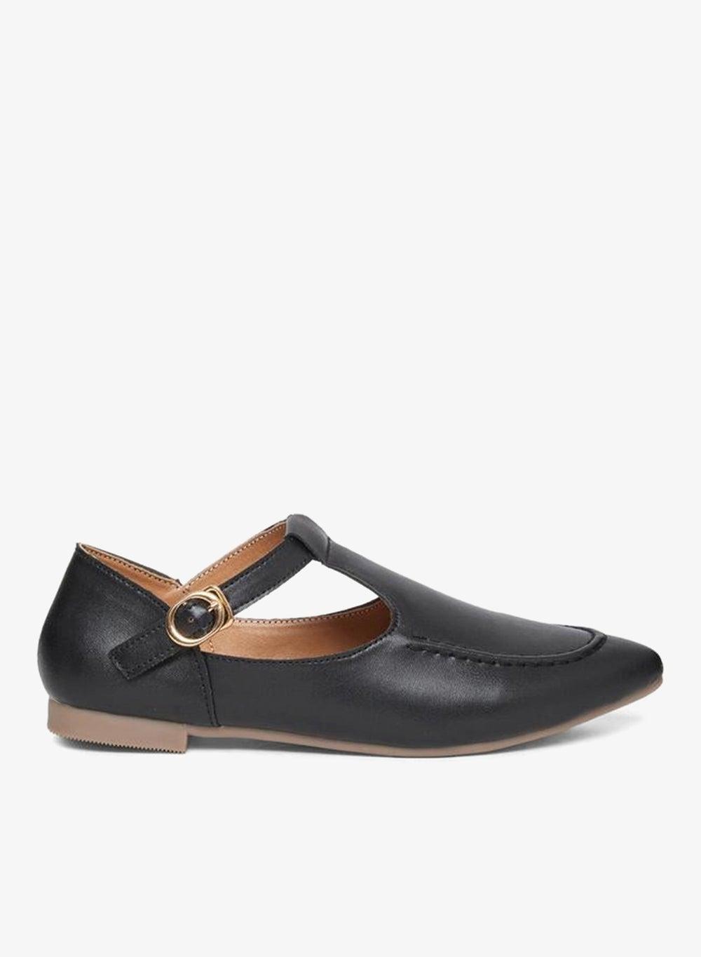 Styli Black Pointed Toe Mary Jane Flats - Image 1