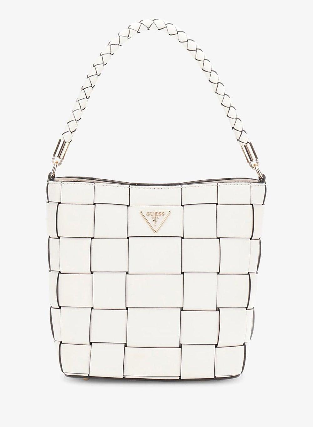 Maylee Textured White PU Bucket Shoulder Bag - Image 1