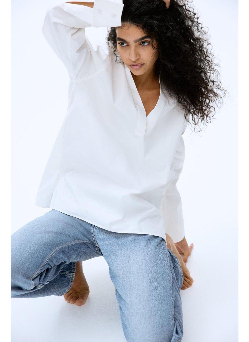 High-Waist Straight Leg Rigid Denim Jeans - Image 1