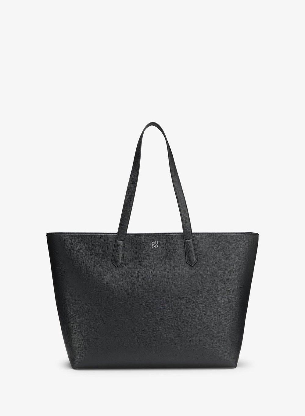 HUGO Grained Faux-Leather Tote with Logo Trim - Image 1